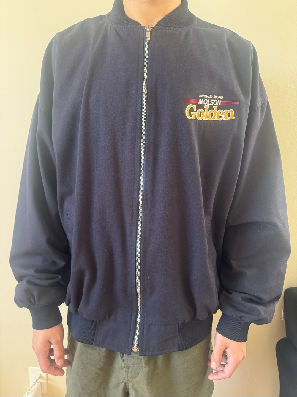 Vintage Molson Golden Navy Bomber Jacket